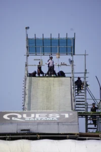 Airbag Training in Japan at Saitama Quest - Asian Snowboard Girl from Indonesia